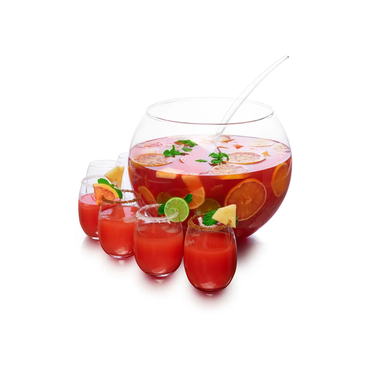 CRISA - SET PONCHERA 8 PIEZAS VIDRIO 12,8 LITROS