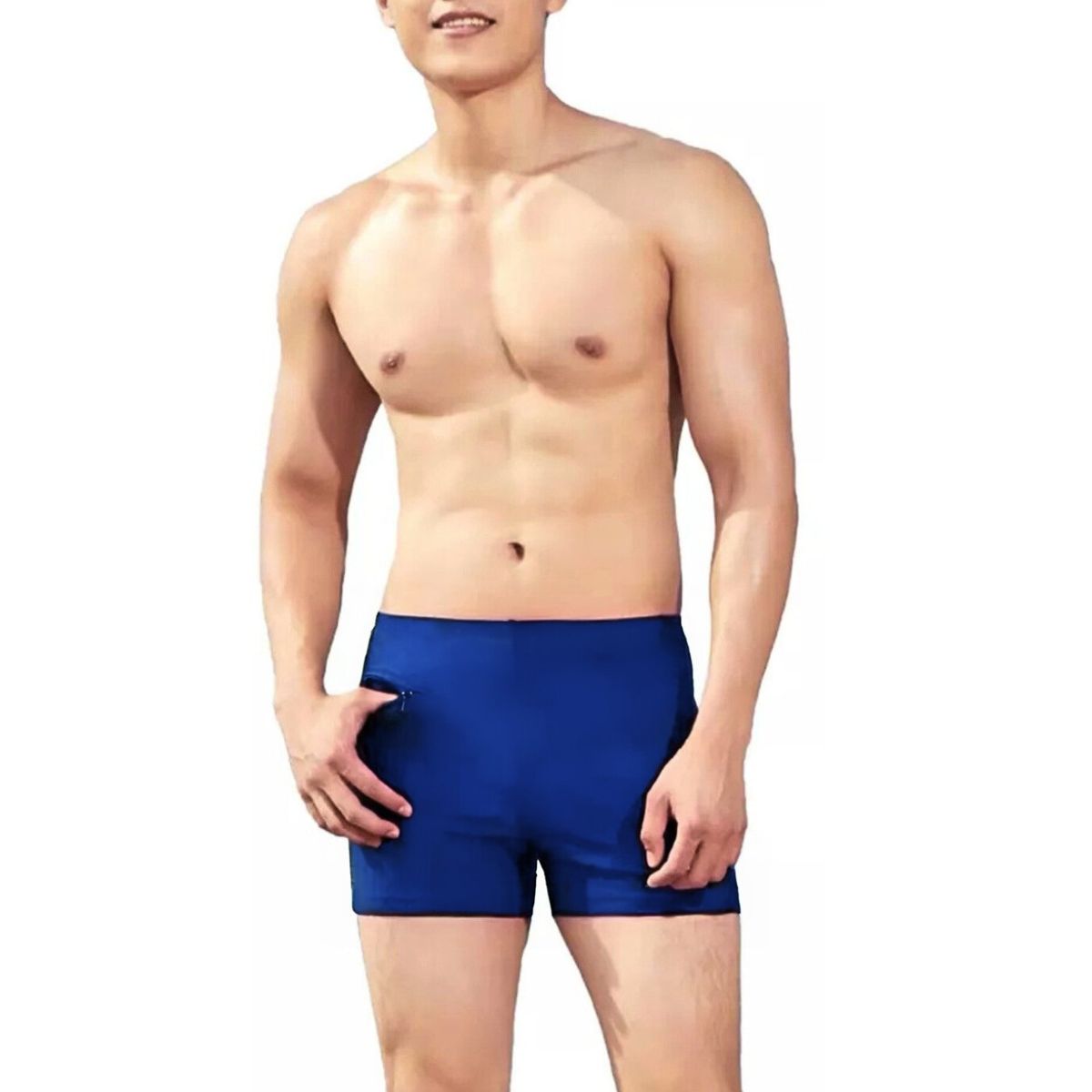 LIKE SHOP - Traje De Baño Lycra Hombre Deportivo Natación Bolsillo Tipo Brasil 335