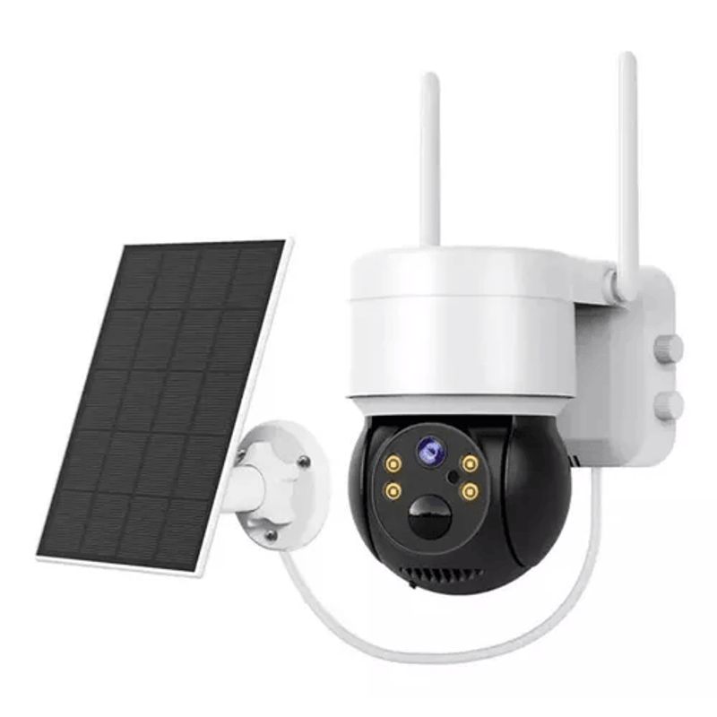 GENERICO - Cámara Solar Para Exteriores 1080 Inalámbrica 360 Color Blanco