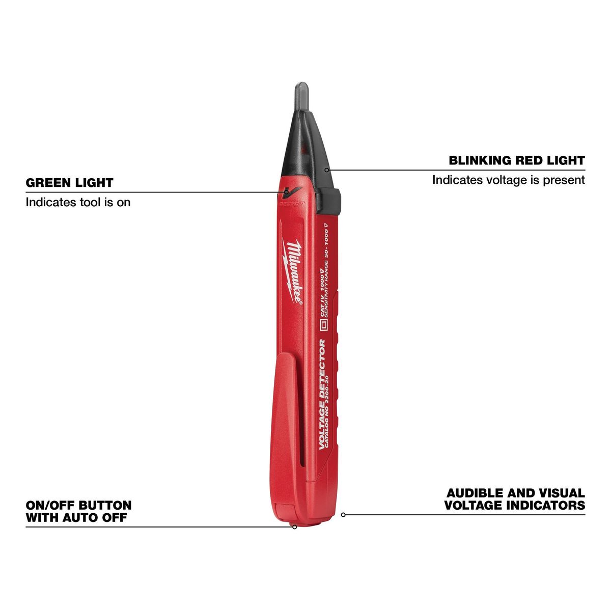 MILWAUKEE - Detector de voltaje rango de 50 a 1000 CA Milwaukee