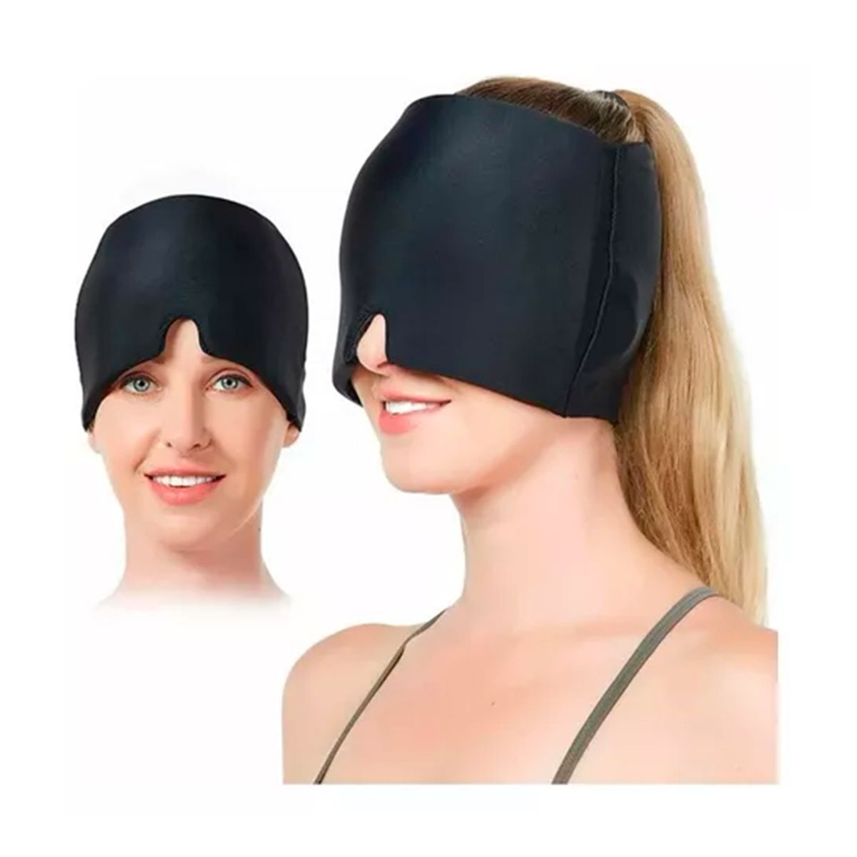 GENERICO - Gorro De Gel Alivio De Migraña Terapia De Frío Dolor Cabeza Negro