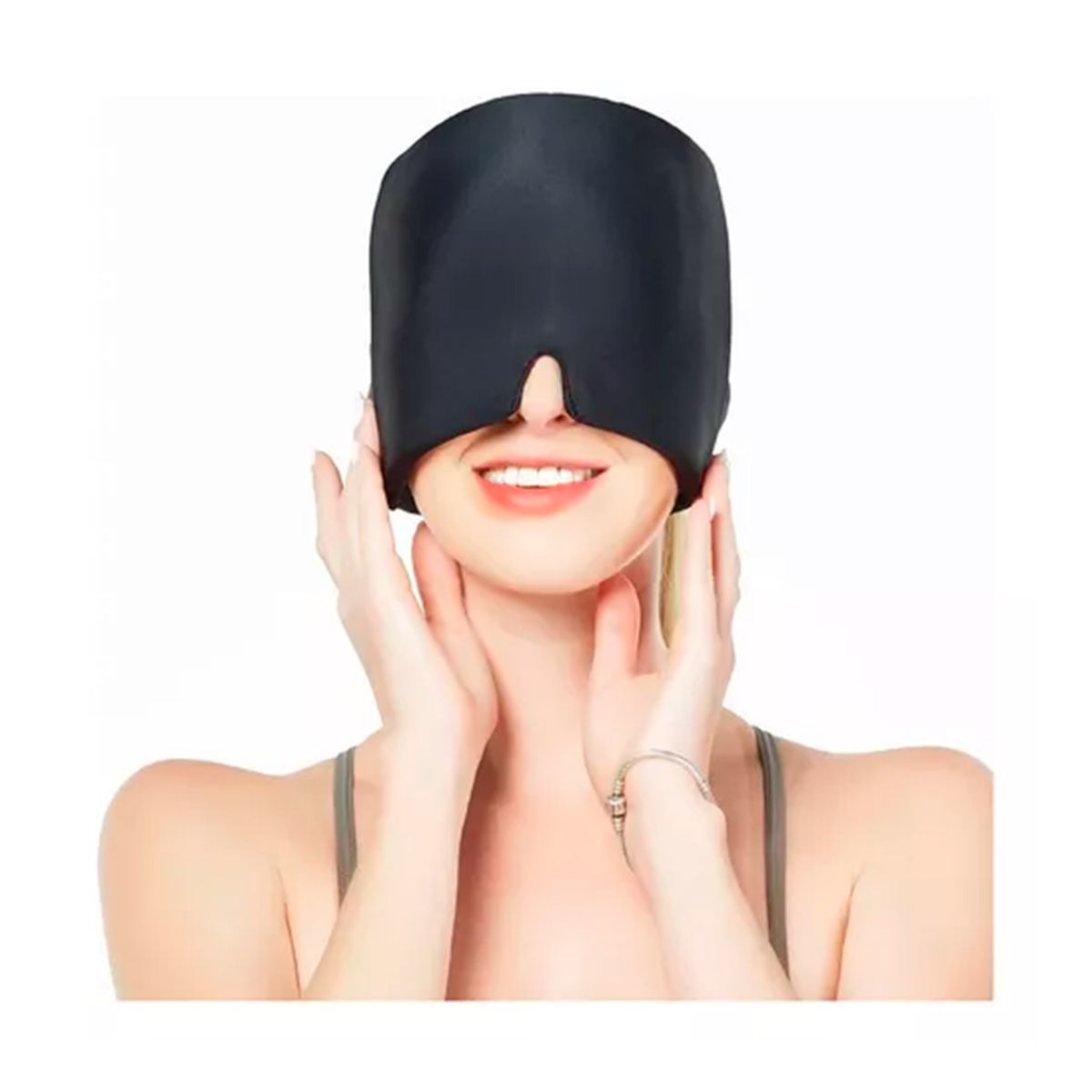 GENERICO - Gorro De Gel Alivio De Migraña Terapia De Frío Dolor Cabeza Negro