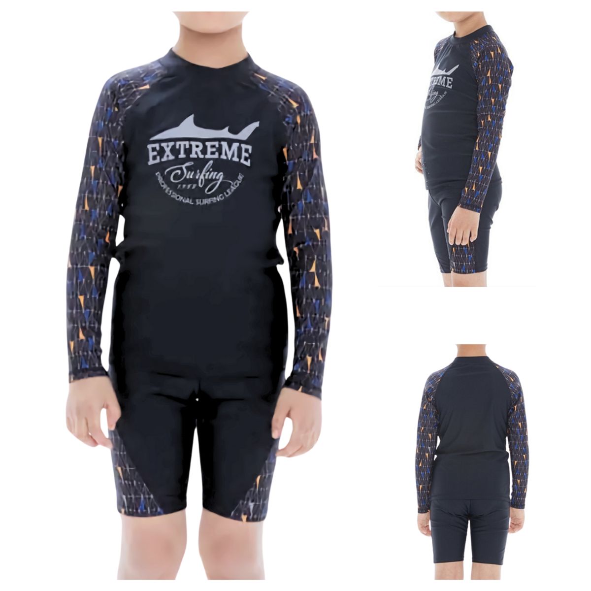 JUMP KIDS - Traje de baño 3 piezas 8 a 12 años SPF 50 Manga Larga Niño