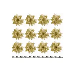 GENERICO - Pack X10 Flores Navideña Adorno De Navidad Decoracion Arbol D