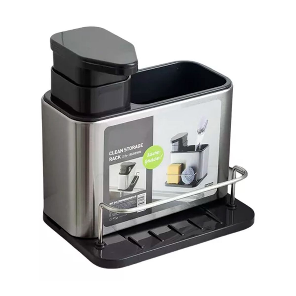 GENERICO - Dispensador De Lavalozas Jabón Y Porta Esponja Organizador