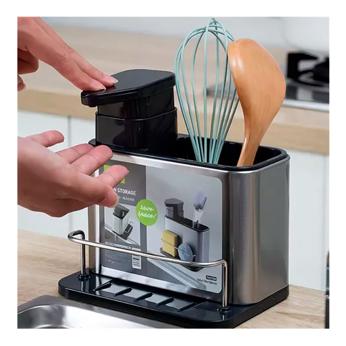 GENERICO - Dispensador De Lavalozas Jabón Y Porta Esponja Organizador