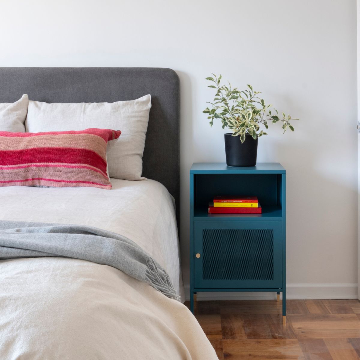 KABECEROS - RESPALDO CURVO - 2 PLAZAS - VELVET COLOR GRIS