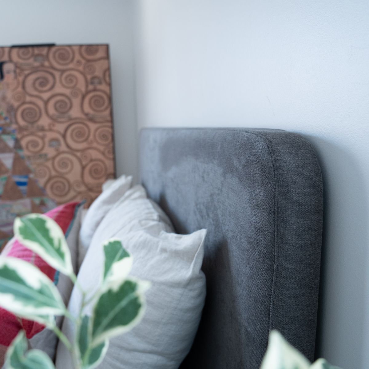 KABECEROS - RESPALDO CURVO - 2 PLAZAS - VELVET COLOR GRIS