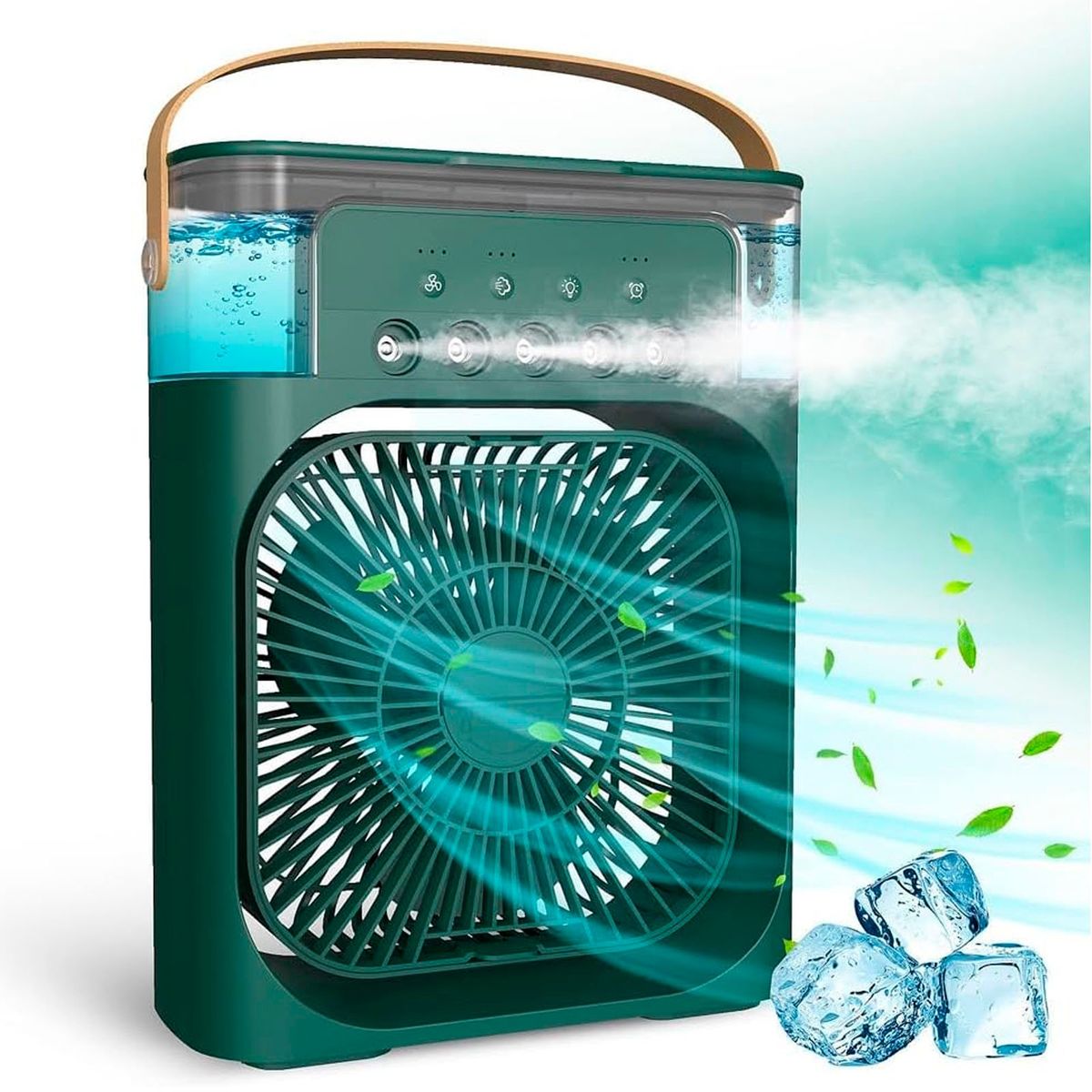 TECNOLAB - Mini Ventilador Portatil USB Cooling Rociador Verde