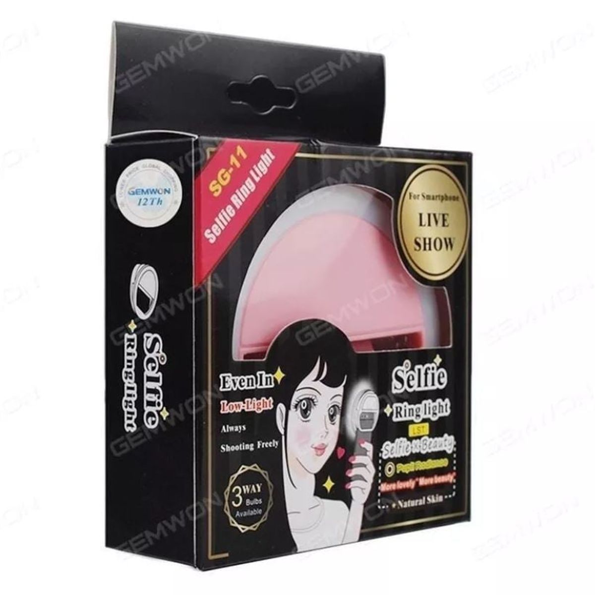 GENERICO - Selfie Anillo Aro Luz Led Celular 3 Modos Recargable