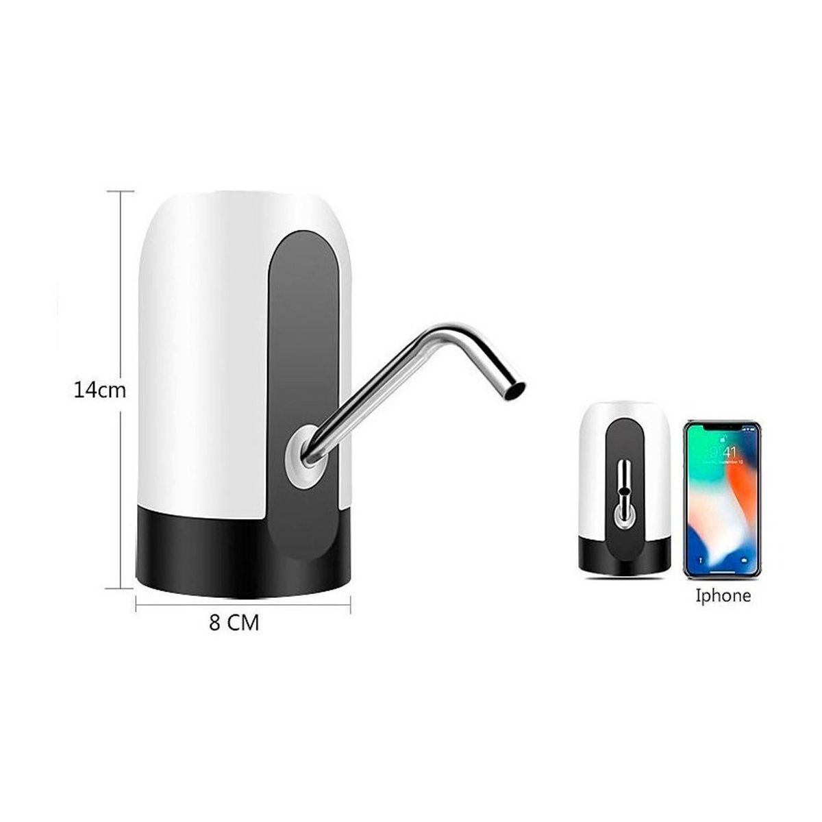 GENERICO - Dispensador Agua Automático Eléctrico Recargable Usb