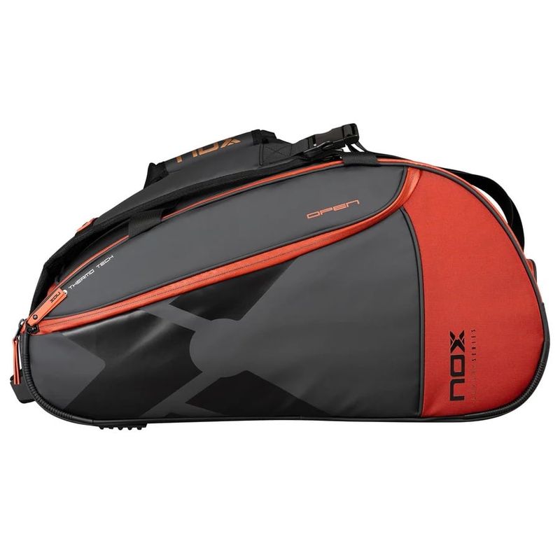 NOX - Bolso Paletero de pádel Nox Luxury Open Series Negro  Rojo