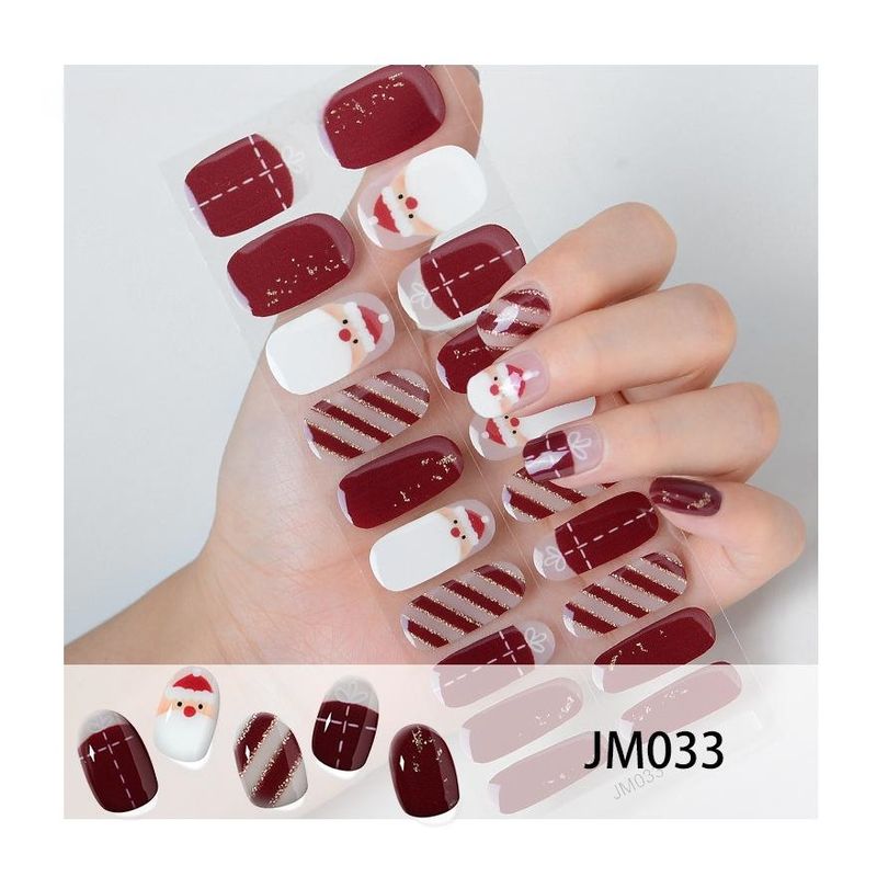GENERICO - Set Uñas Postizas De Gel Precurado Diseño Navidad