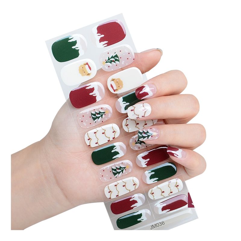 GENERICO - Set Uñas Postizas De Gel Precurado Diseño Navidad