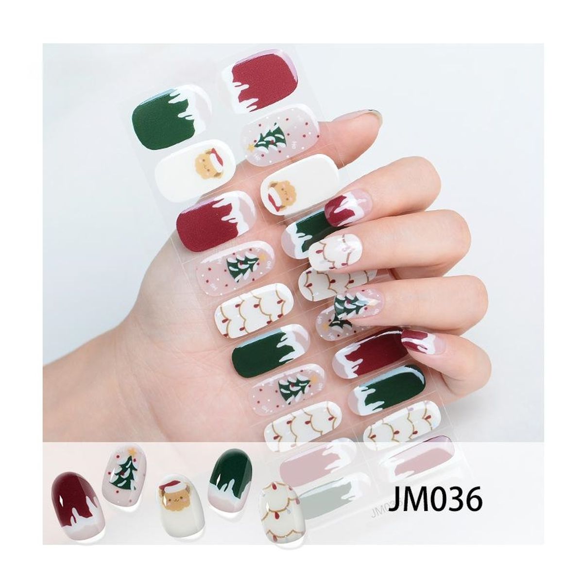 ATURE - Set Uñas Postizas De Gel Precurado Diseño Navidad