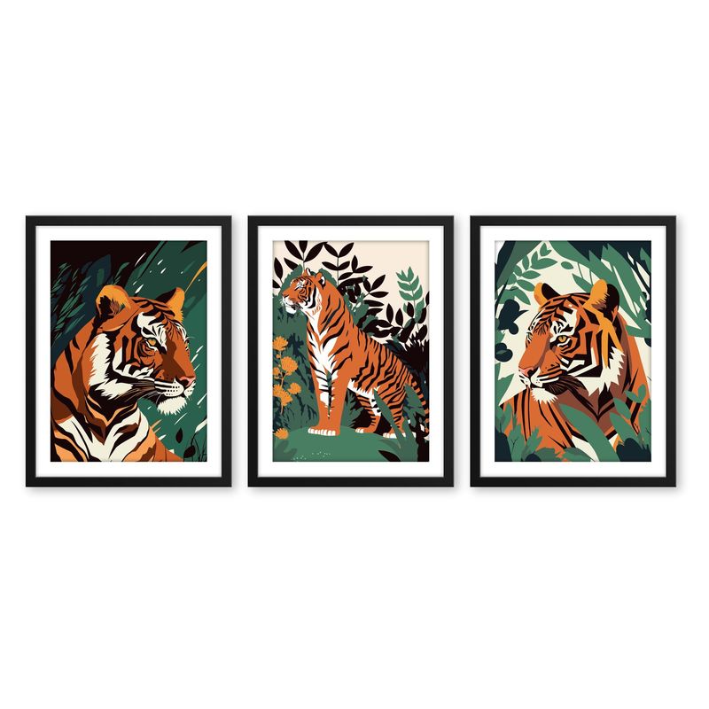 ALCUADRADO - Set doble Cuadros Tigre Selva Negro