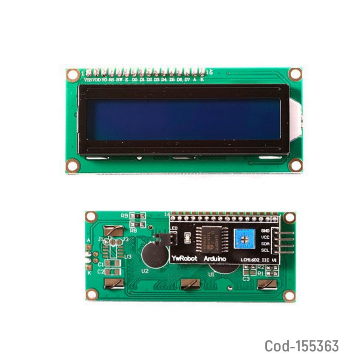 OEM - PANTALLA MINI LCD 16 X 2 INTERFAZ I2C SOLDADO IDEAL ARDUINO