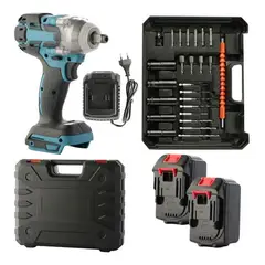GENERICO - Llave impacto 380nm 20v 2 baterias con accesorios