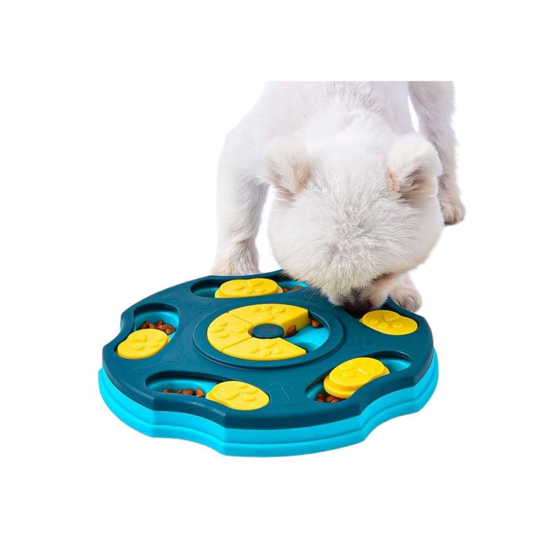 GENERICO - plato dispensador interactivo para mascotas - Azul - 24*24*3CM