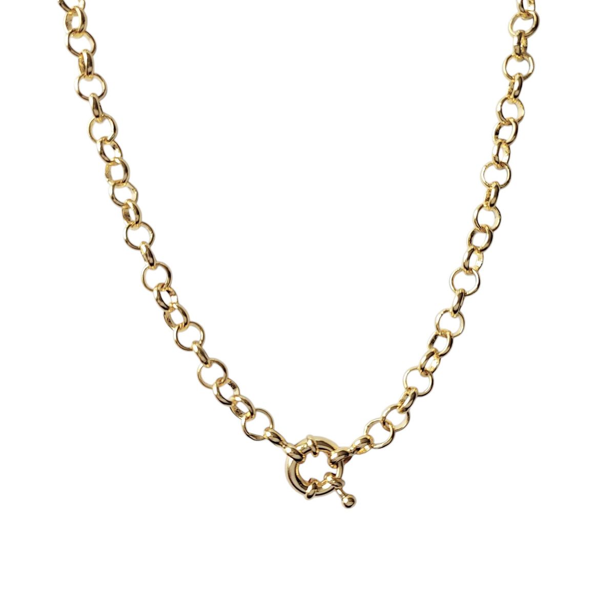 COGGIOLA - Collar Gala Rolo Enchapado Oro 18K Broche Timón