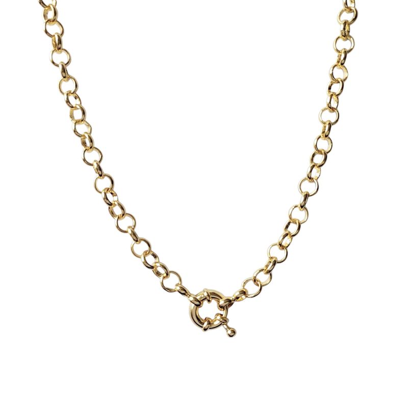 ANDREA COGGIOLA JOYAS - Collar Gala Rolo Enchapado Oro 18K Broche Timón