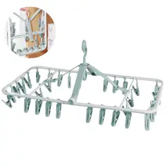 GENERICO - Colgador De Calcetín Ropa Interior De 32 Clips Gris