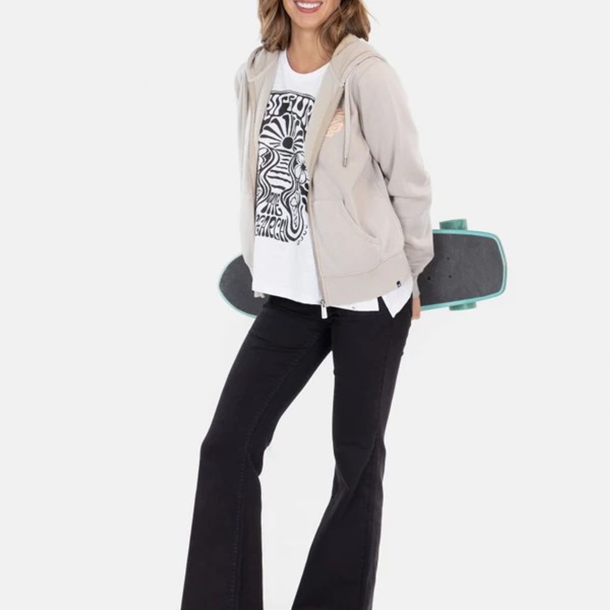 RIP CURL - Poleron FZ Summer Flowers Verde Mujer Rip Curl