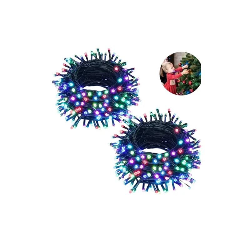 GENERICO - Pack X2 Luces Led Navidad Guirnalda Arbol Navidad 100 Led M