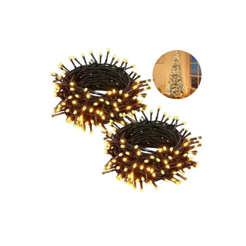 GENERICO - Pack X2 Luces Led Navidad Guirnalda Arbol Navidad 100 Led