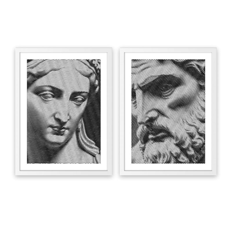 ALCUADRADO - Set Doble Cuadro Escultura Blanco