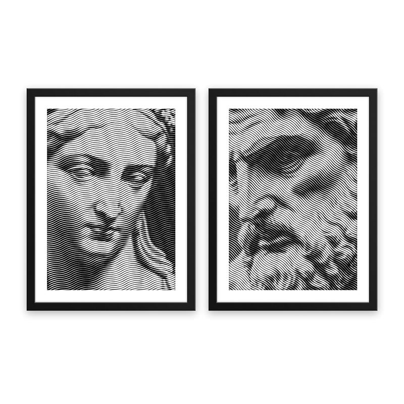 ALCUADRADO - Set Doble Cuadro Escultura Negro