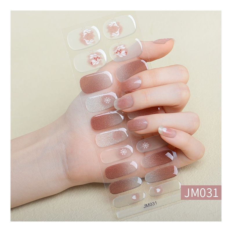 GENERICO - Set Uñas Postizas De Gel Precurado Diseño Navidad