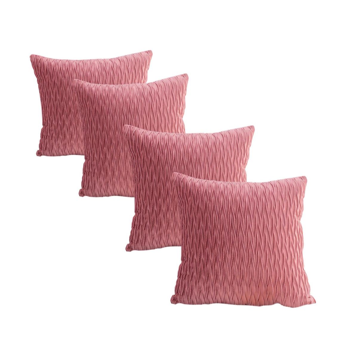 GENERICO - Fundas De Cojin Decorativa 45x45 moderna Rosa PACK 4 U