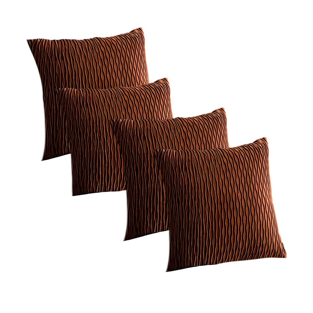 GENERICO - Fundas De Cojin Decorativa 45x45 moderna Cafe PACK 4 U