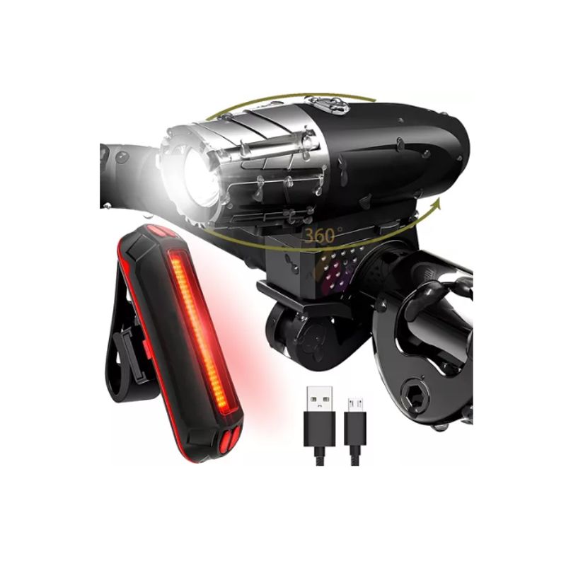 GENERICO - Luces Delanteras Y Traseras De Bicicleta Recargables Usb