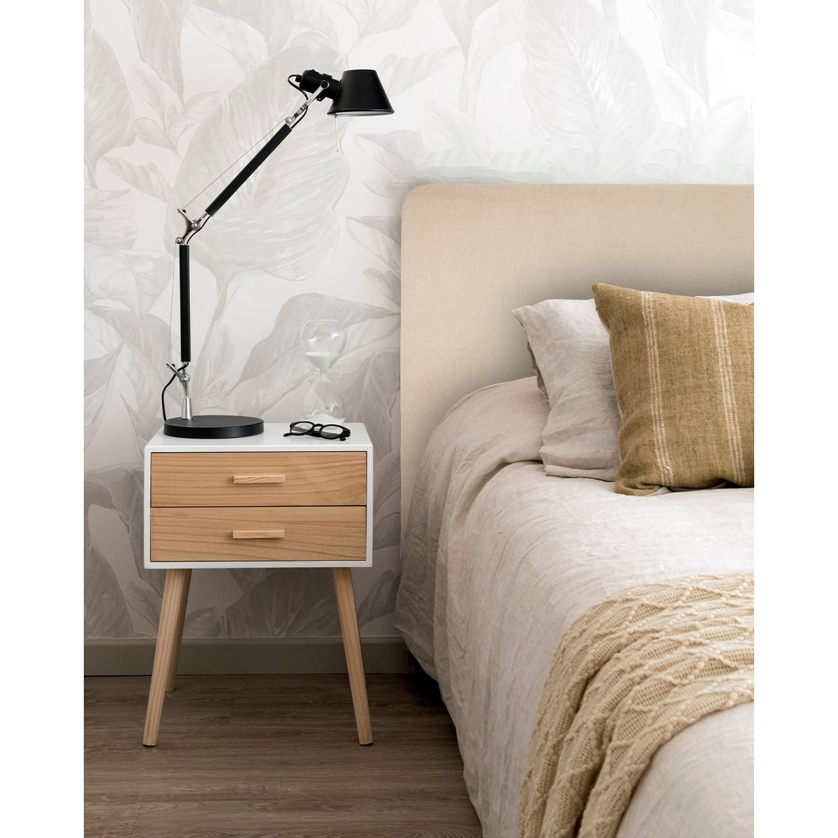 KABECEROS - RESPALDO CURVO - 2 PLAZAS - VELVET COLOR ARENA