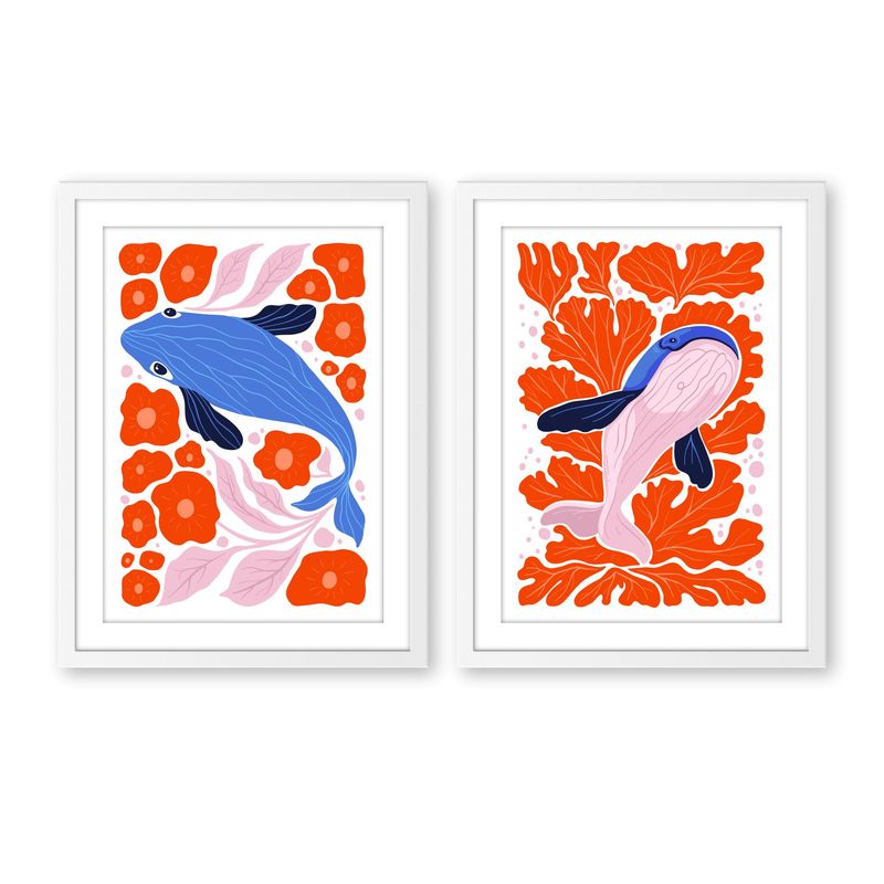 ALCUADRADO - Set Doble Cuadro Ballena Blanco