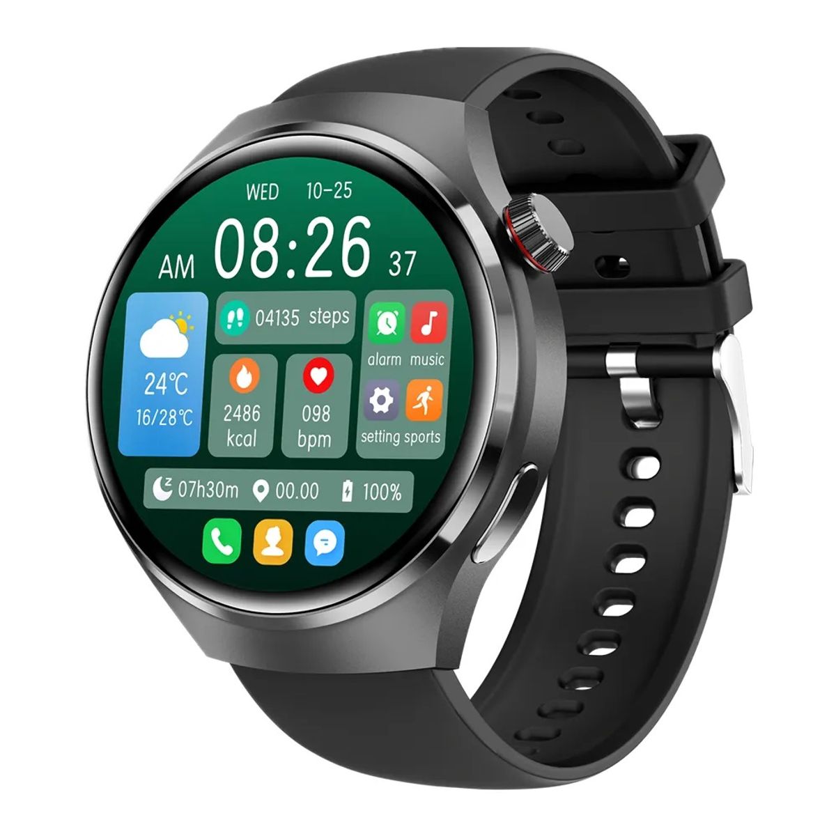 GENERICO - Smartwatch GT4 Pro 300 mAh Compatible con Android e IOS NFC IP67