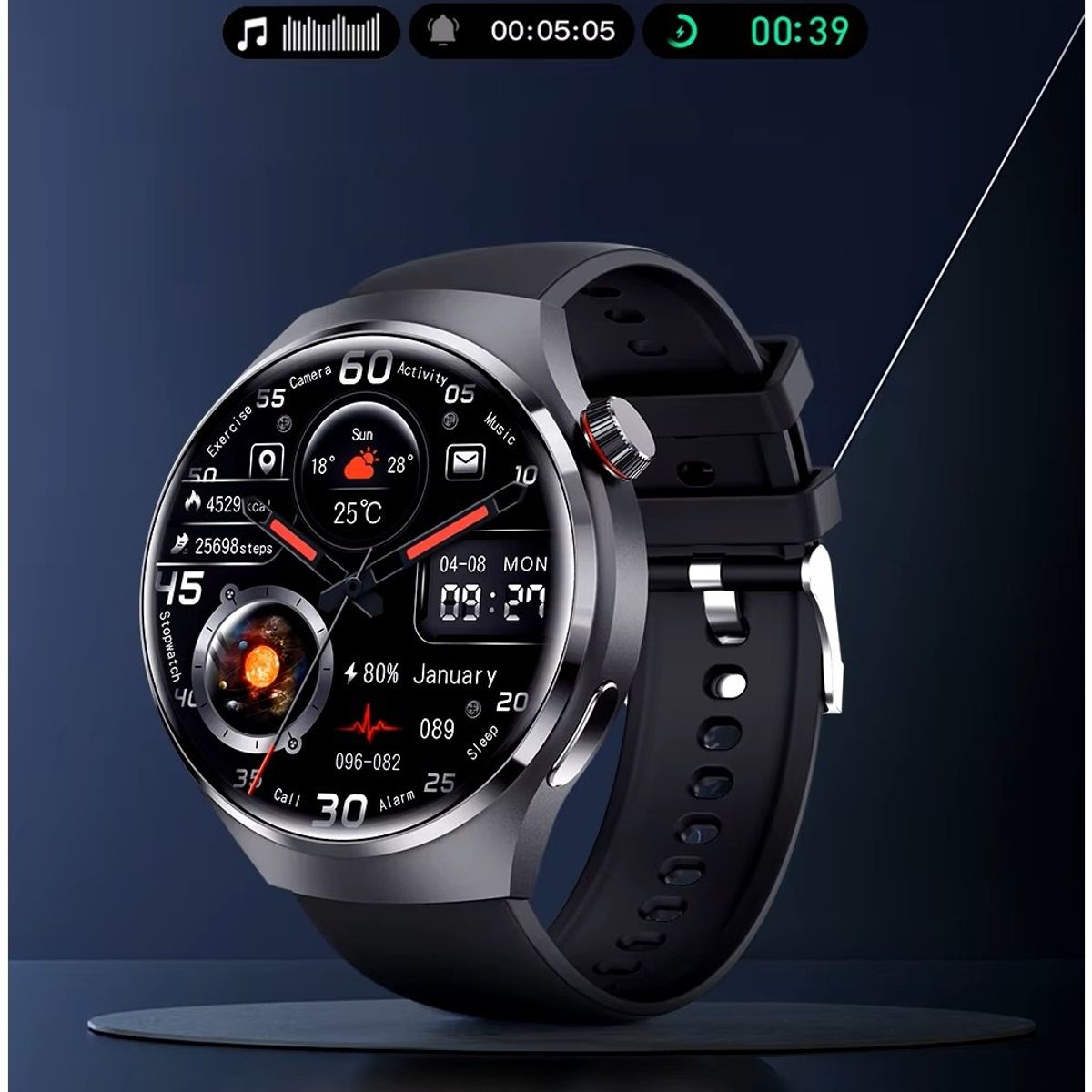 GENERICO - Smartwatch GT4 Pro 300 mAh Compatible con Android e IOS NFC IP67