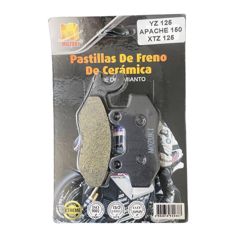 GENERICO - Pastilla de Freno Mozuki YZ 125 - Apache 150 - XTZ 125