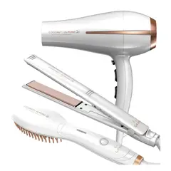 GAMA - Pack Trio Secador + Alisador + Cepillo Coconut & Almond