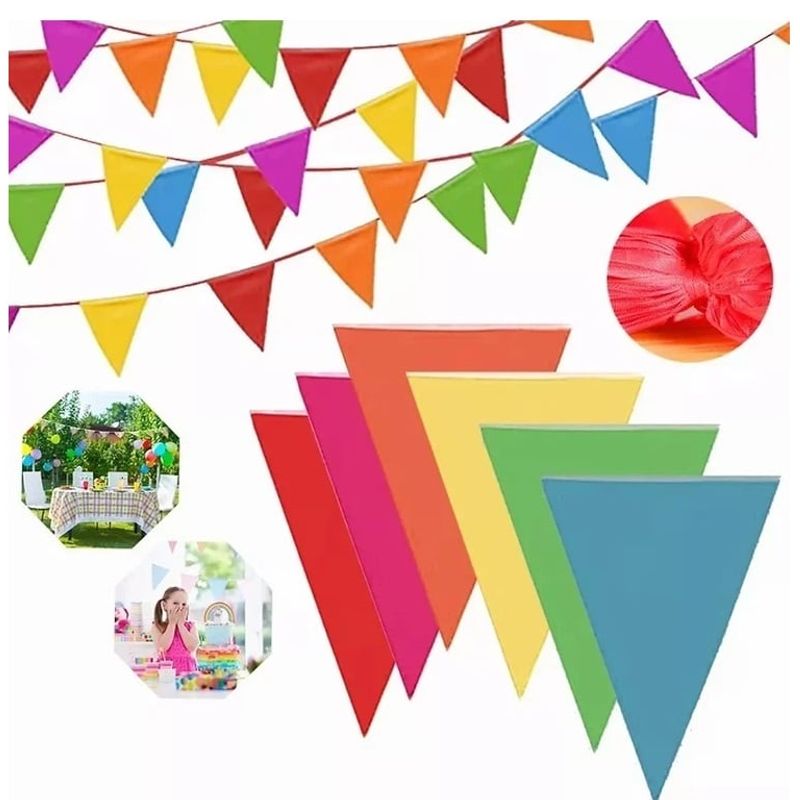 COLUMPIOS PONYCORNIO SALTARIN - Banderines decorativos 50 metros de tela multicolor