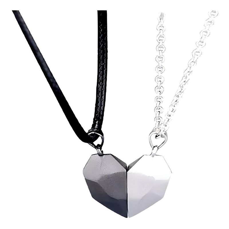 GENERICO - Collar De Pareja Magnético Regalo corazon Novios