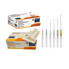 CRAMBERRY - Cateter Intravenoso Cteflón Estéril 50un Cranberry 24G x 34 Color Amarillo