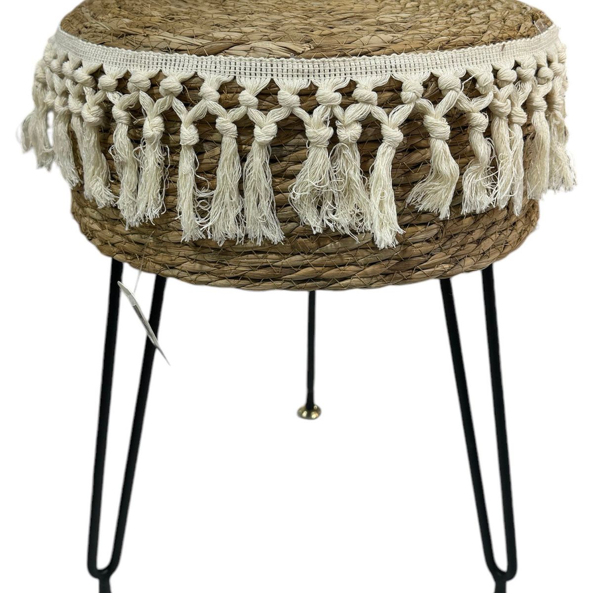 GENERICO - Pufs De Hierba Marina Natural Tejidos Mano Taburete 32x43cm