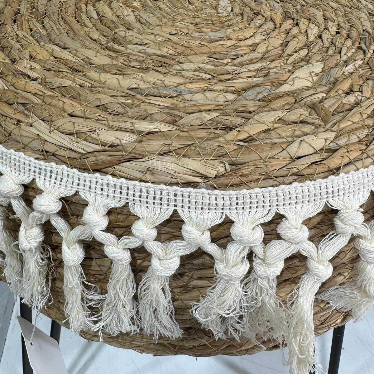 GENERICO - Pufs De Hierba Marina Natural Tejidos Mano Taburete 32x43cm