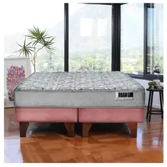 LATAM HOME - Cama Europea Cannon Zen Urban 2 Plazas Tela Palo Rosa