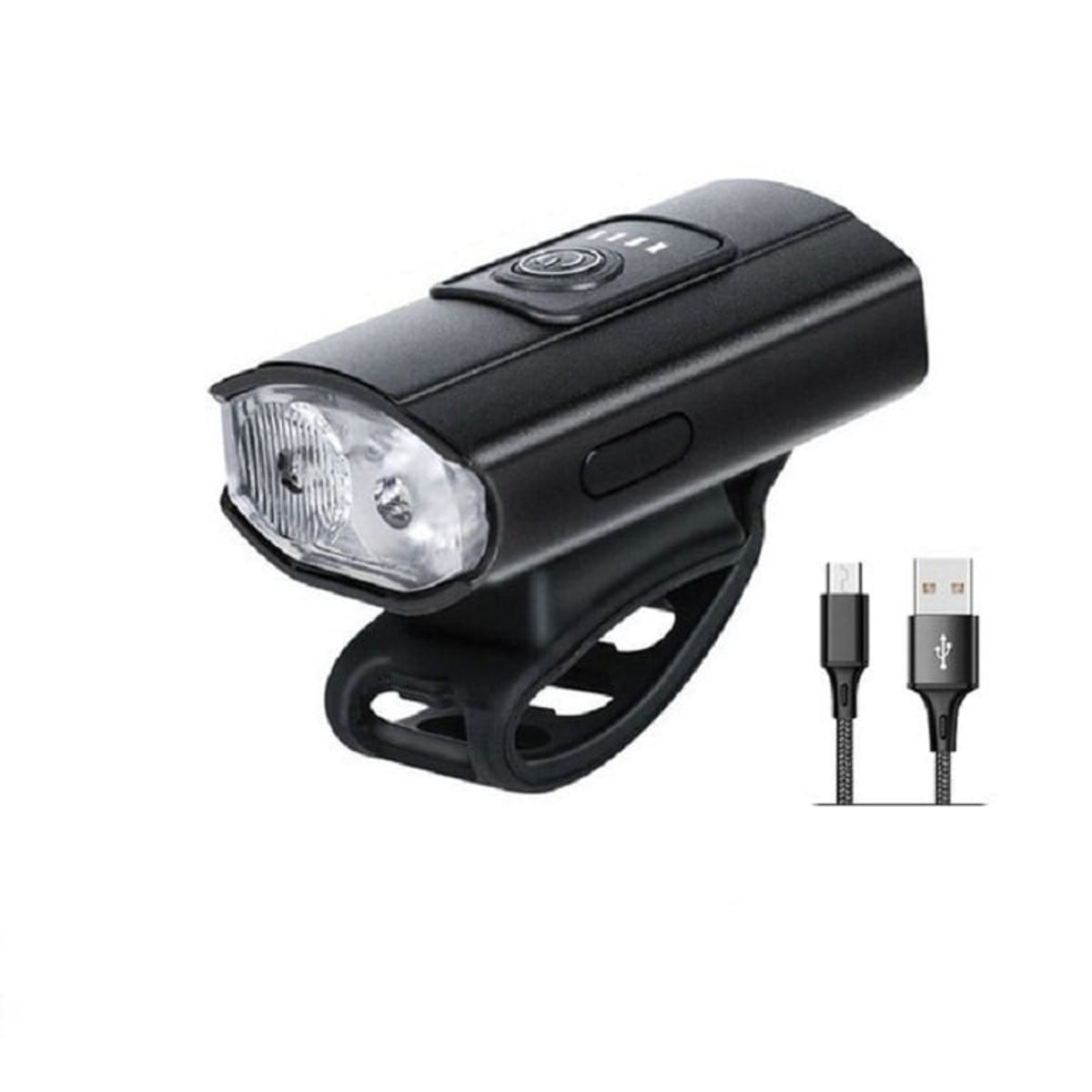 DEFENSOR FOREVER - Luz Bicicleta Delantera Usb, Impermeable, Aluminio, 1200 Mah