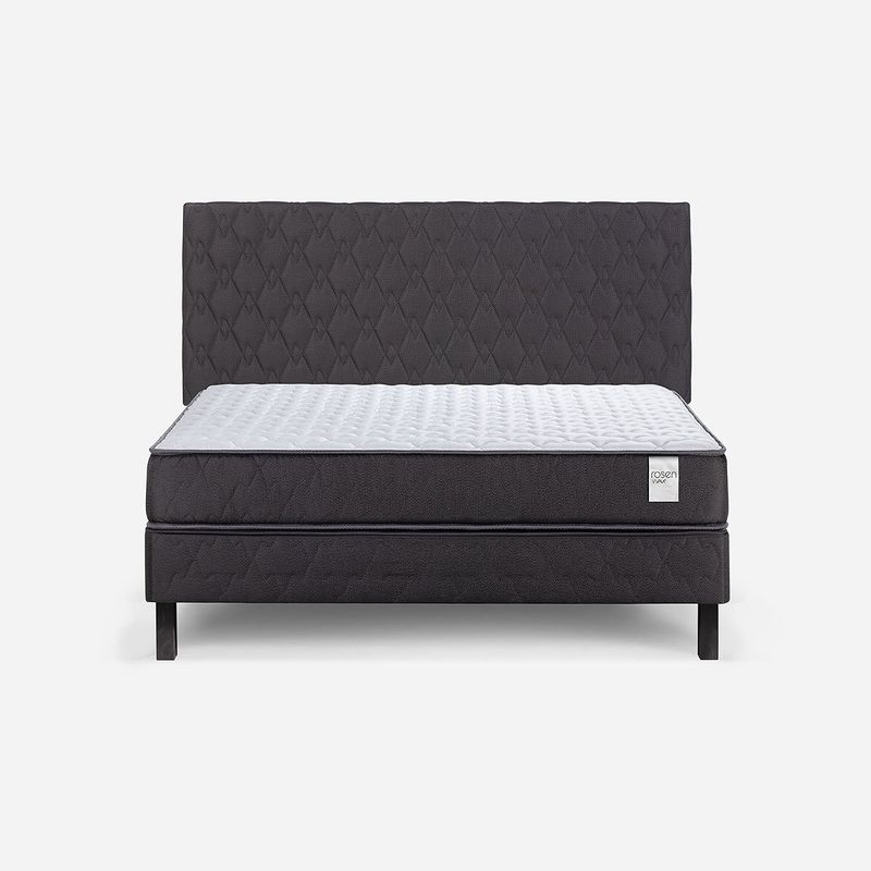 ROSEN - Cama Europea Wave 2 Plazas 150x190 cm +Respaldo Ivar Grafito
