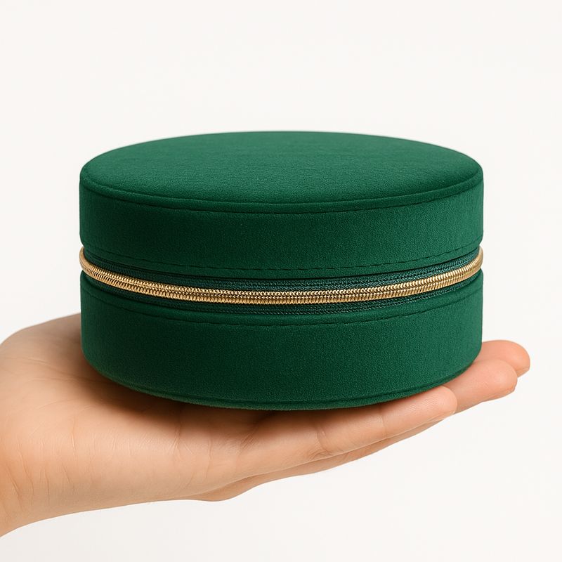 SILENE - Joyero organizador de viaje terciopelo verde